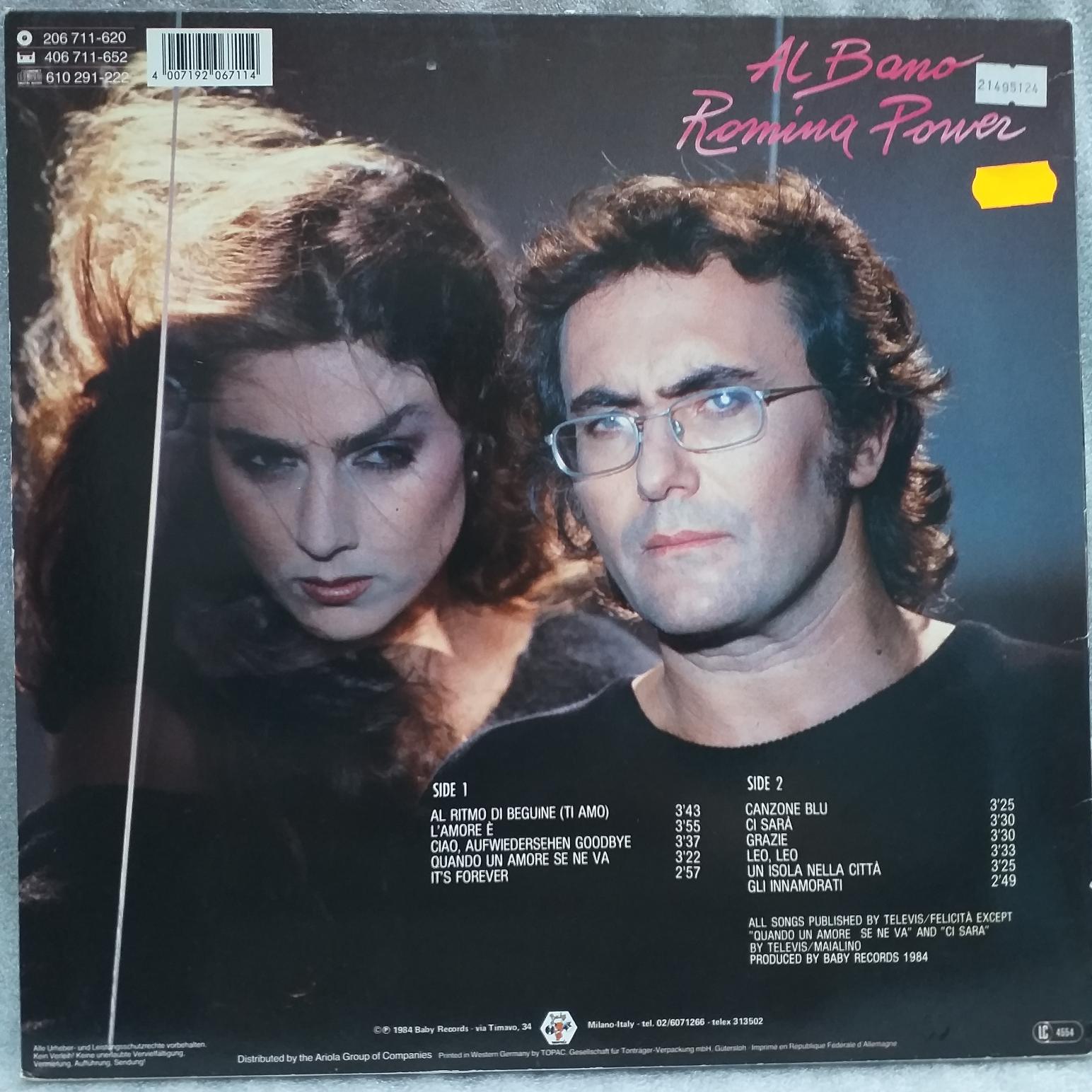 Used Compact Disc Digital Audio Al Bino and Romina Power: Prima notte  d'amore. 