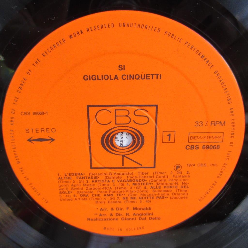 .Disc Vinil LP. : Gigliola Cinquetti – Gigliola Cinquetti - Hifi Audio Mix