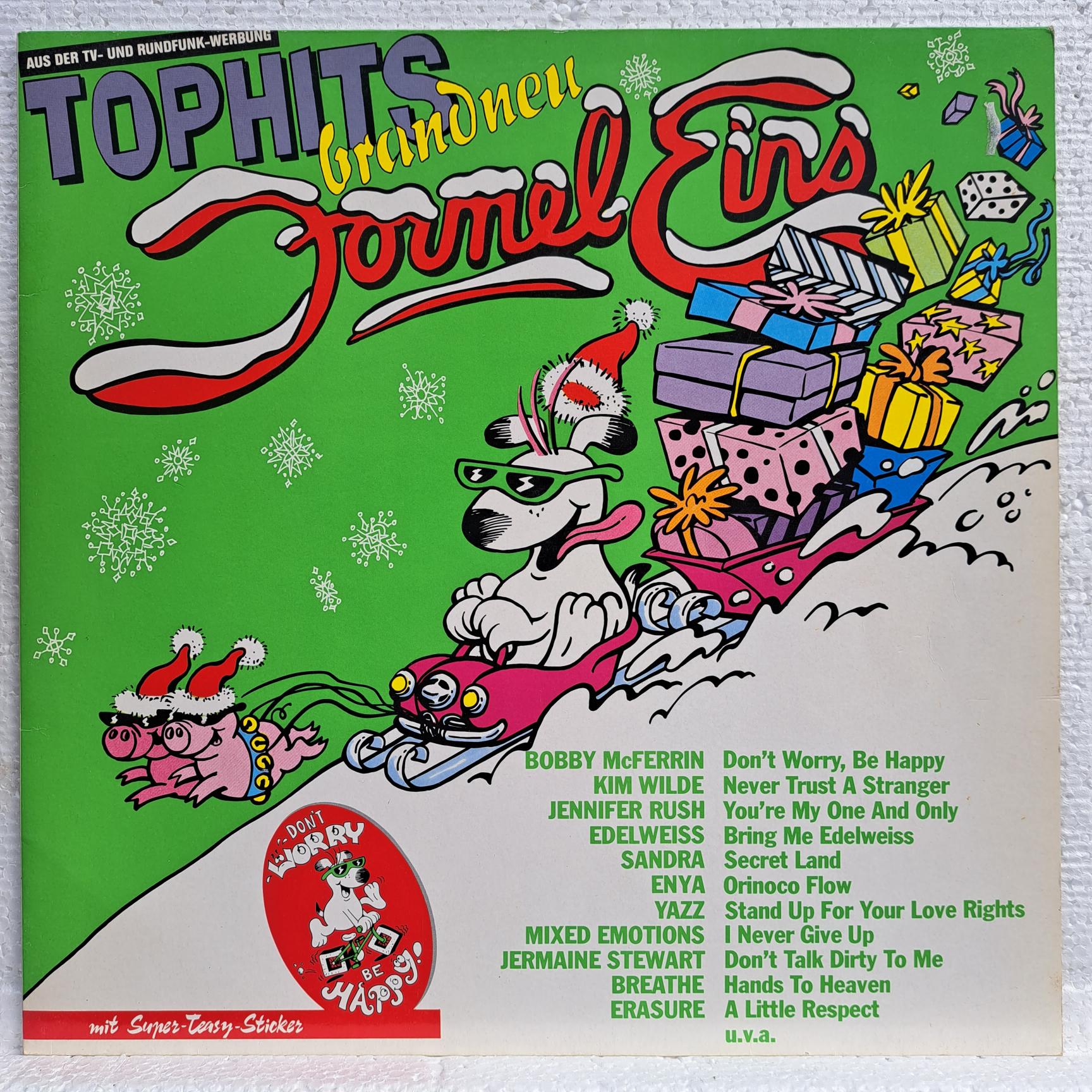 1988 Formel Eins • Tophits Disc VINIL LP VG Bobby McFerrin, Enya, Jennifer Rush, Edelweiss, Sandra, Marc Almond, Sandra, Robbie Nevil, Erasure ...