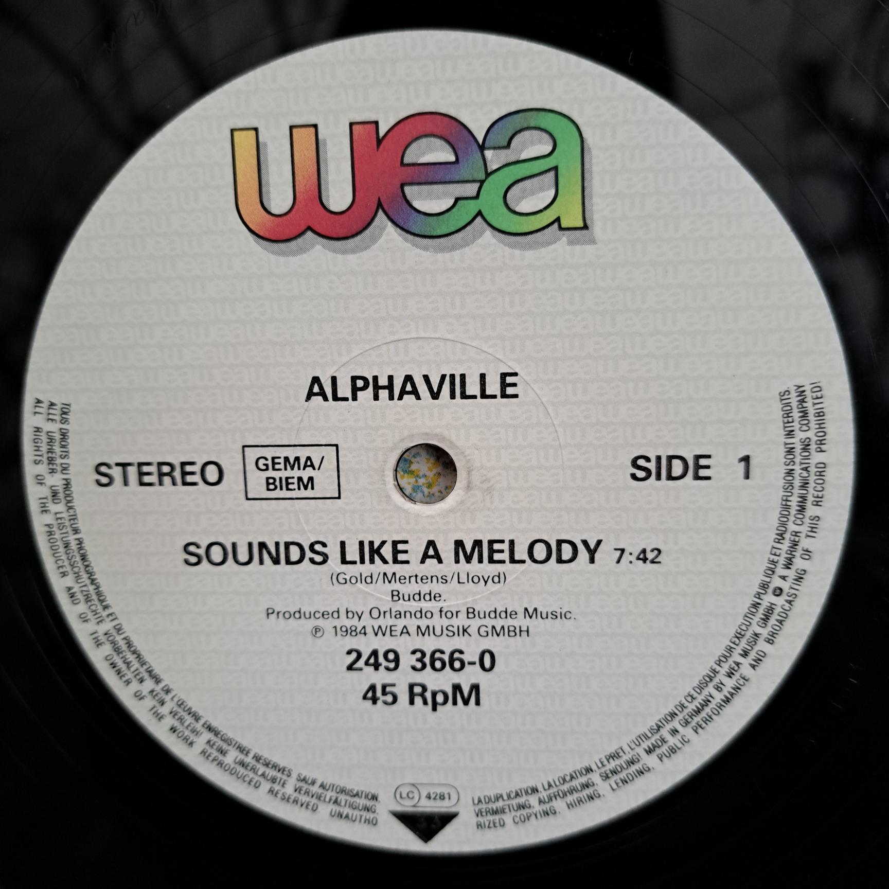 Alphaville – Sounds Like A Melody (Special Long Version) Disc VINIL MAXI VG+ - imagine 3