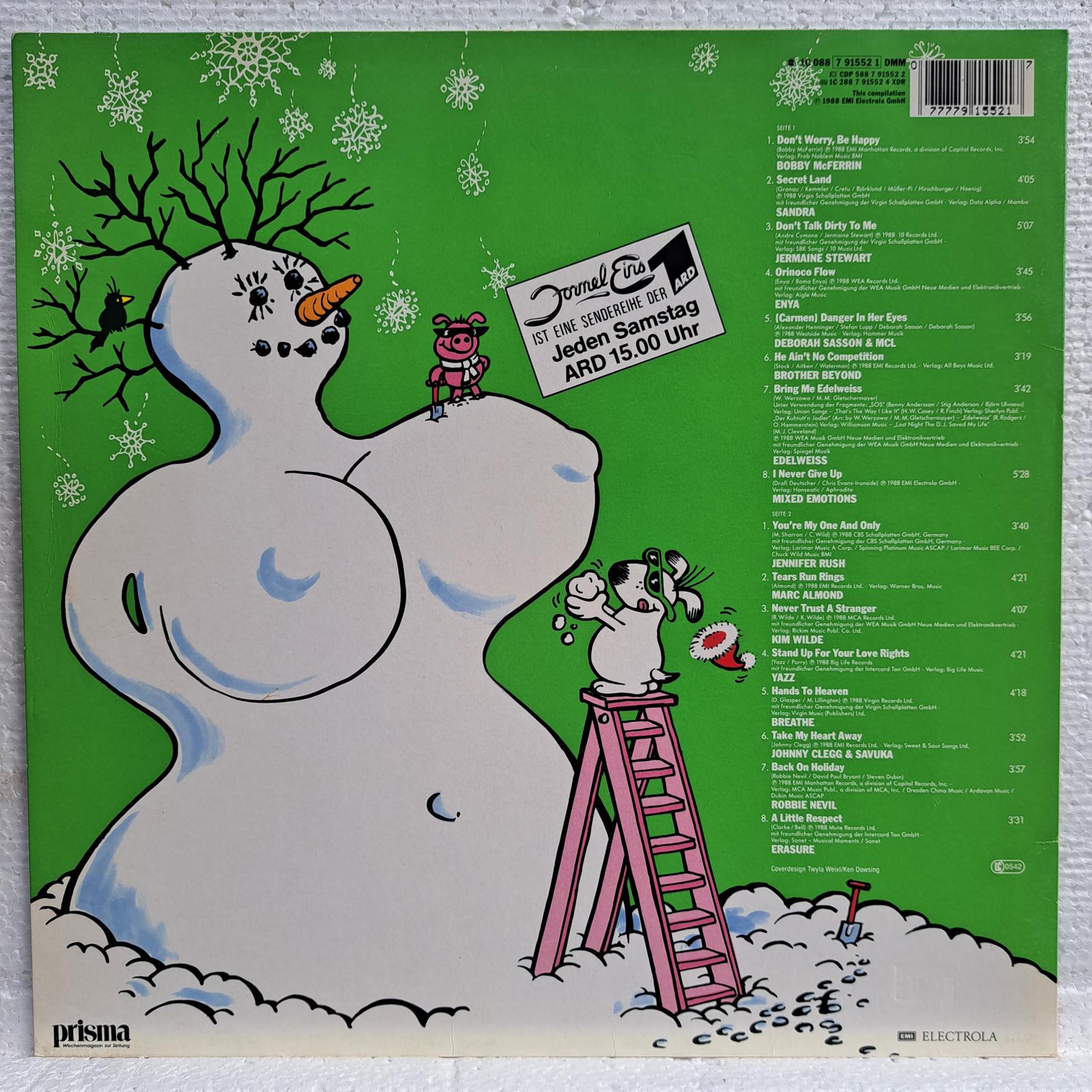 1988 Formel Eins • Tophits Disc VINIL LP VG Bobby McFerrin, Enya, Jennifer Rush, Edelweiss, Sandra, Marc Almond, Sandra, Robbie Nevil, Erasure ... - imagine 2