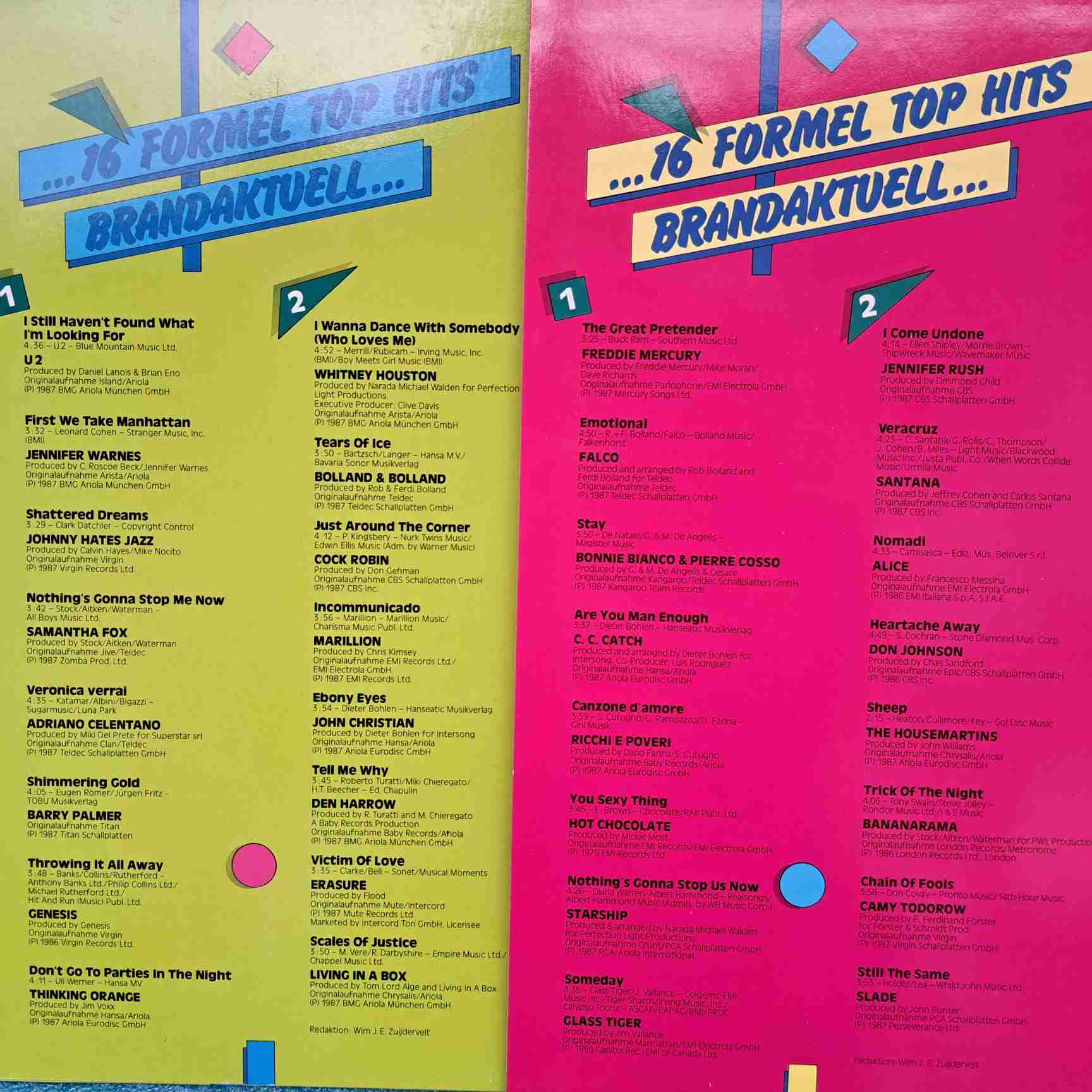 4 compilații Hit Breaker 87 - U2, Modern Talking, Falco, C.C. Catch, Hot Chocolate, Ricchi e Poveri - Discuri Vinil 4 LP EX-1 - imagine 4