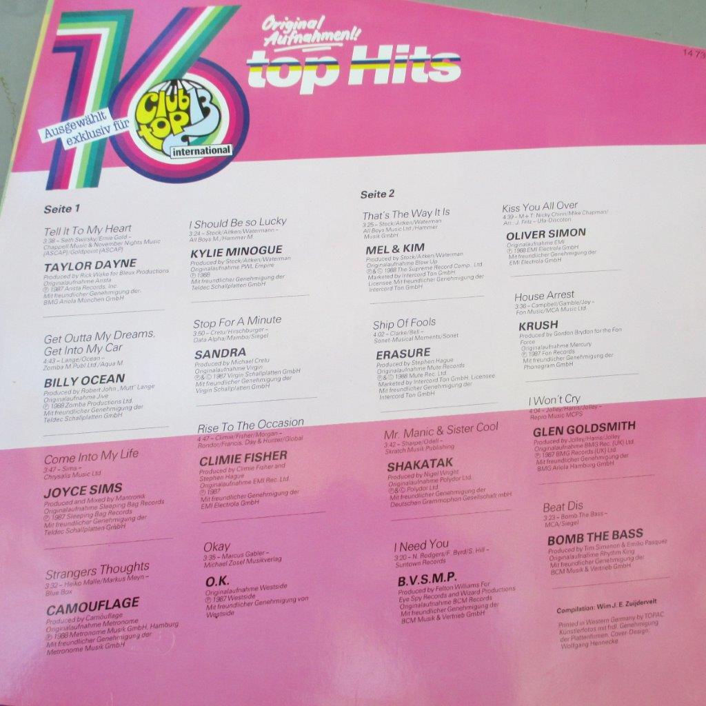 Various Artists : 4x Club Top 13 : Erasure, Kim Wilde, a-ha, Taylor Dayne, Sandra, Kylie Minogue, Blue System, Fancy, CC Catch, OMD, Depeche Mode ... B31 - imagine 3