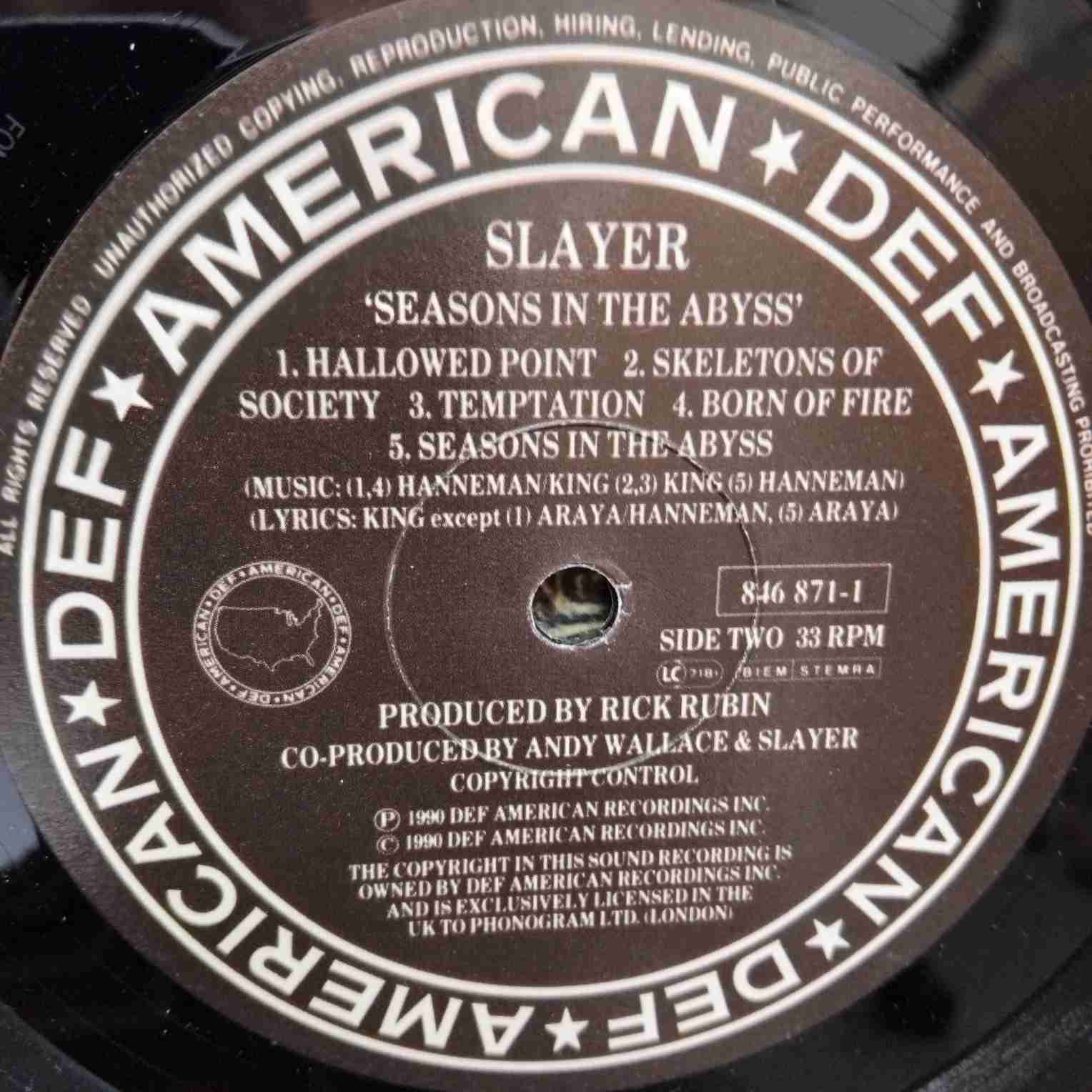 Slayer – Seasons In The Abyss Disc VINIL LP - imagine 3