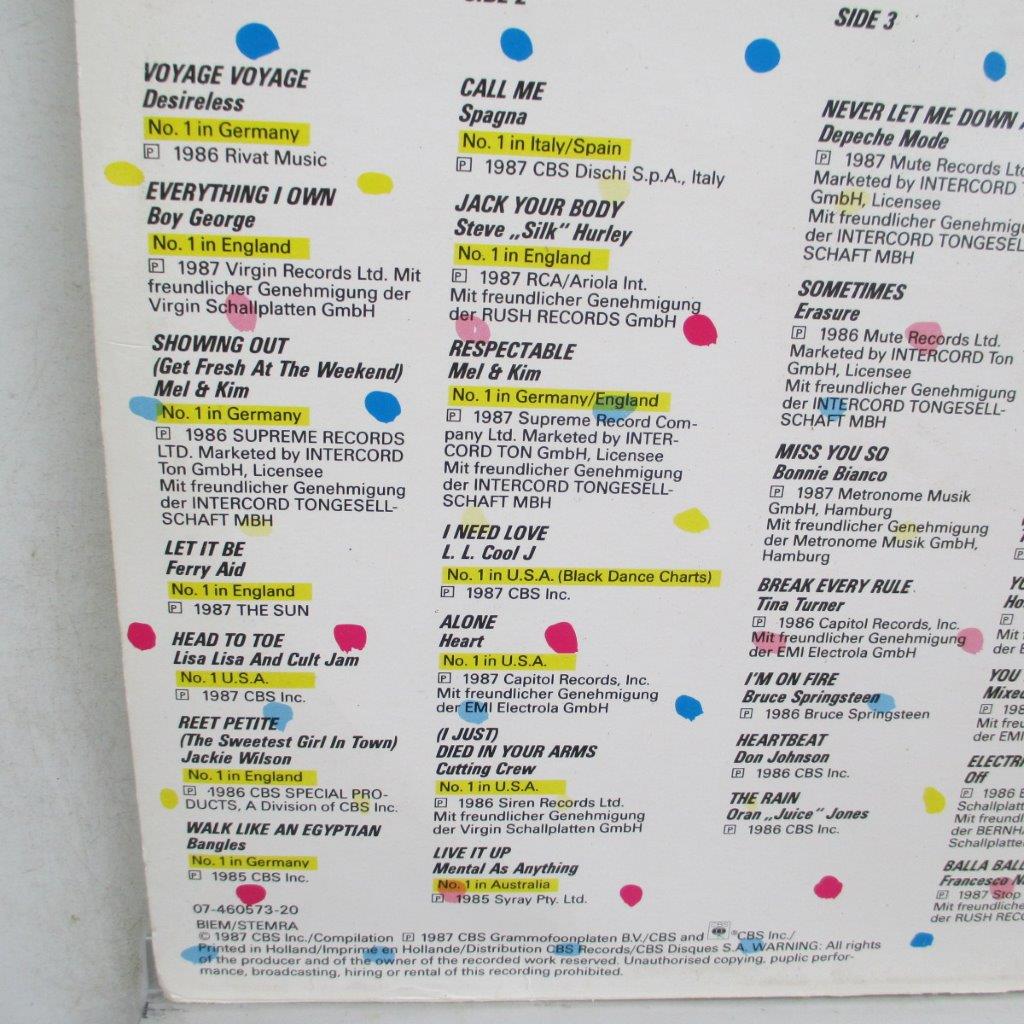 No.1 Smash Hits '87 : Desireless, Boy George, Heart, Cutting Crew, Depeche Mode, Erasure, Bruce Springsteen, Mike Mareen, LL Cool J, Sandra, Samanta Fox, REM ... 3LP VG VG+ - imagine 3