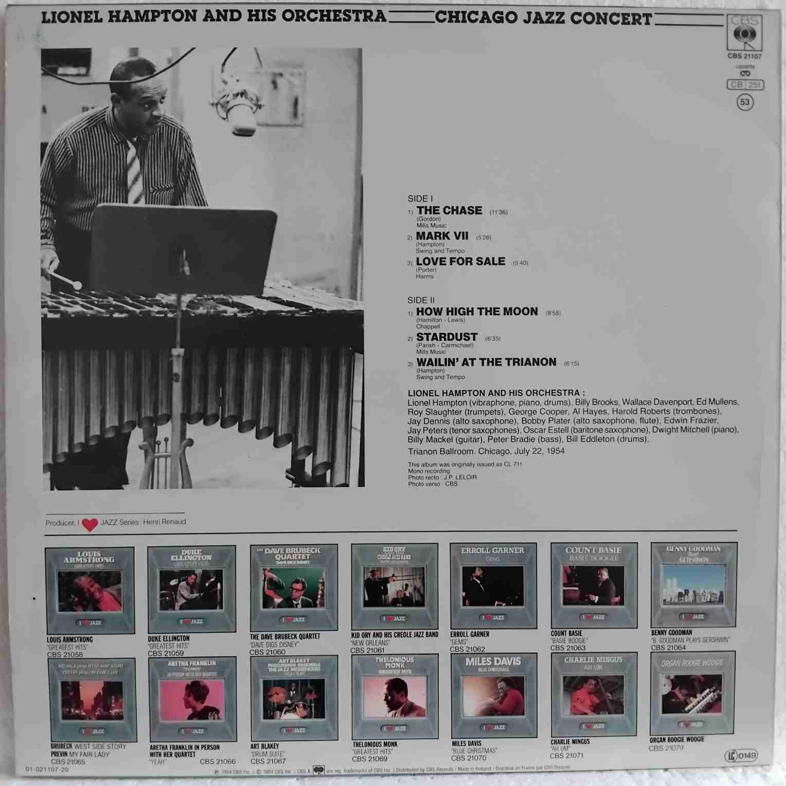 Lionel Hampton And His Orchestra – Chicago Jazz Concert Disc VINIL LP - imagine 2