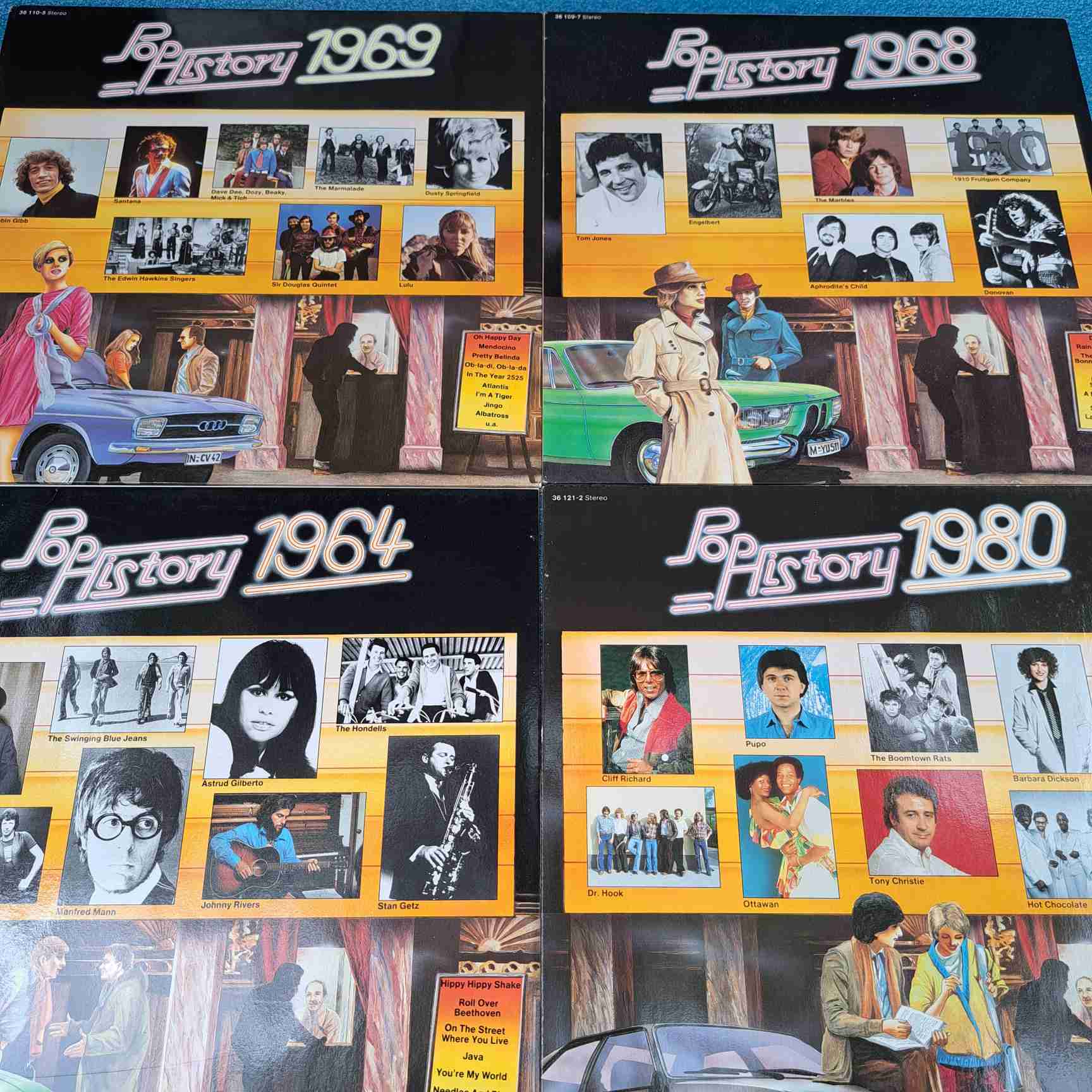 Pop History - The Beatles, Status Quo, Bee Gees, Donovan, Fleetwood Mac - Disc VINIL 4LP VG+