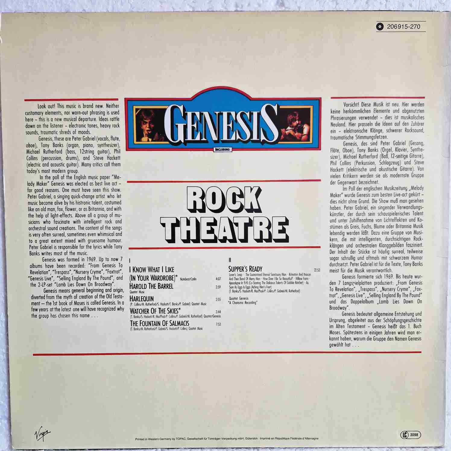 Genesis – Rock Theatre Disc vinil LP - imagine 2