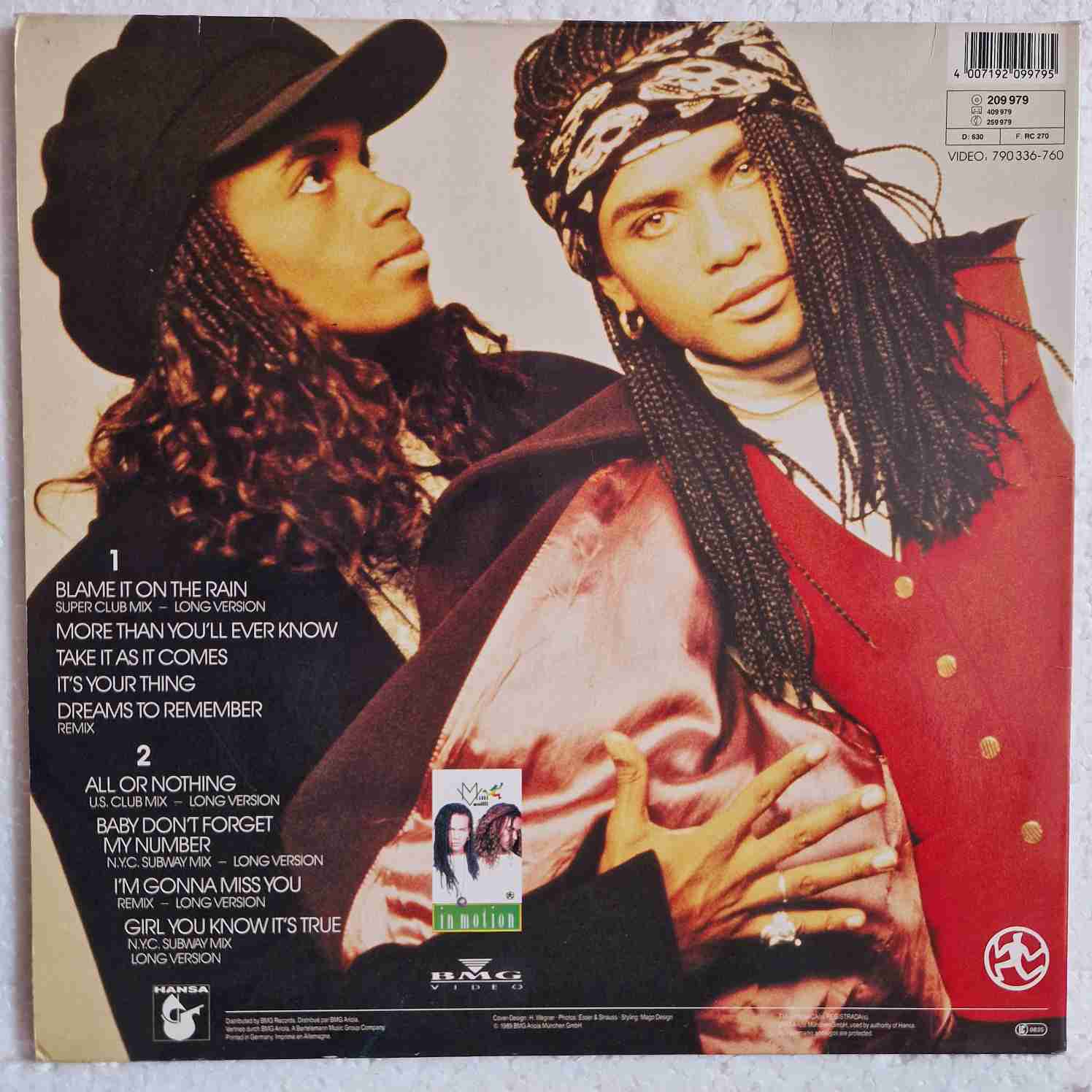 Milli Vanilli – All Or Nothing - The U.S.-Remix Album Disc vinil LP - imagine 2