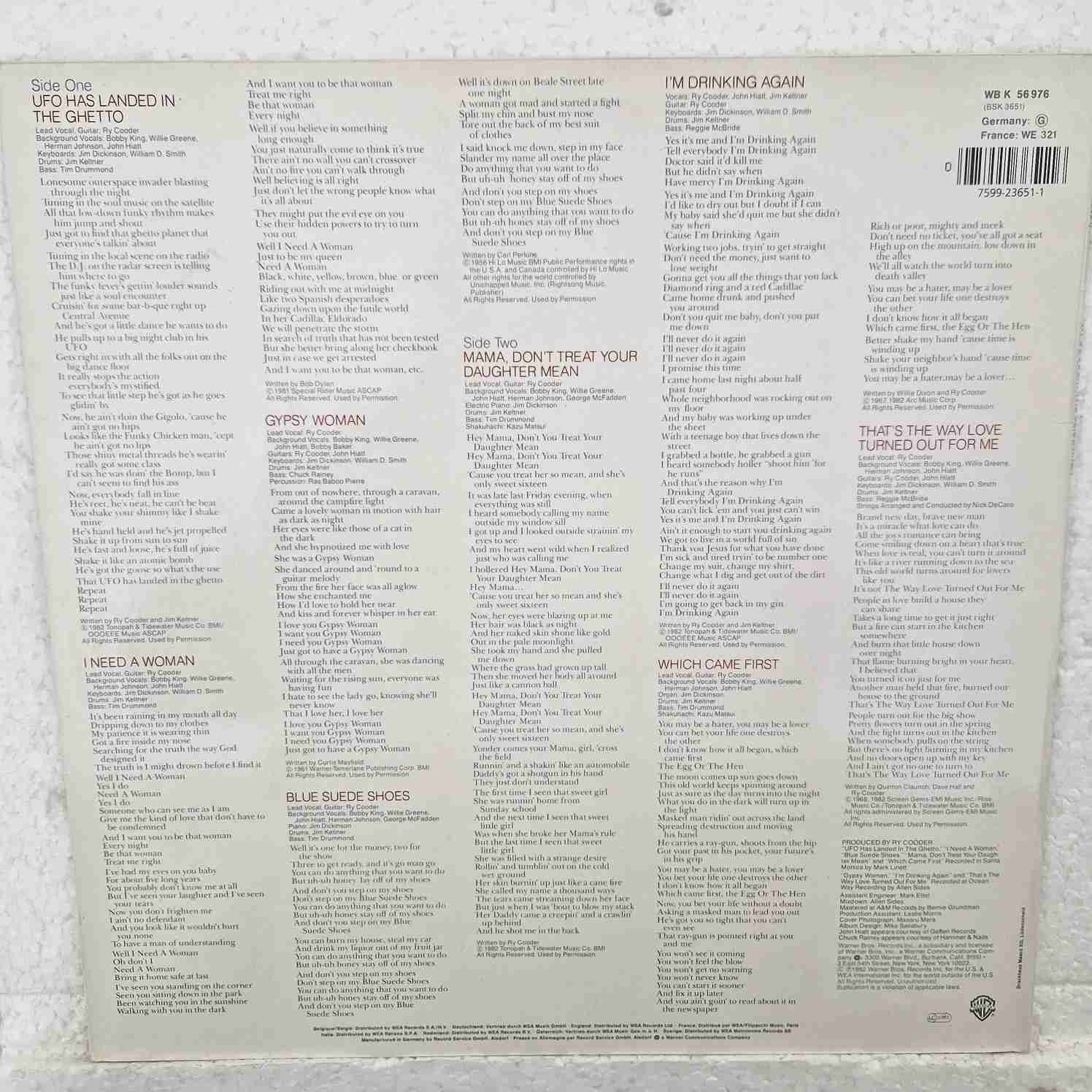 Ry Cooder – The Slide Area Disc vinil LP - imagine 2