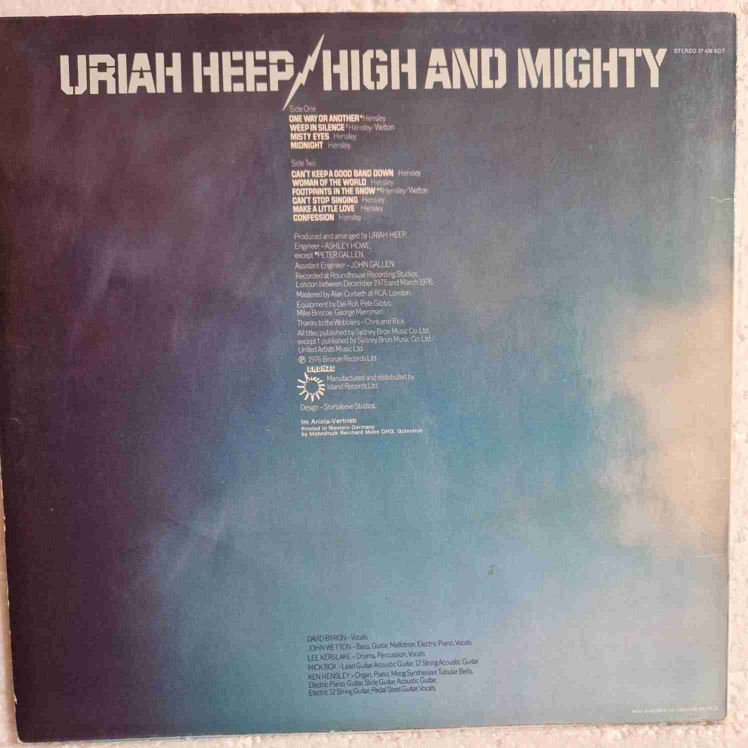 Uriah Heep – High And Mighty Disc vinil LP - imagine 2