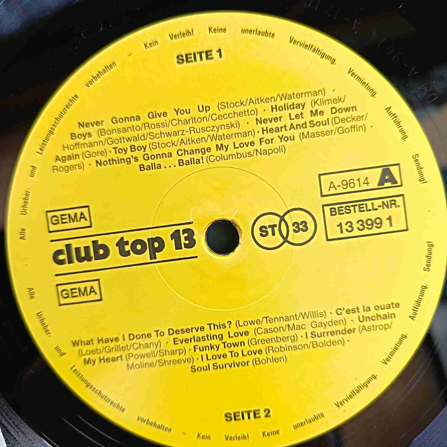 16 Top Hits Aus Den Hitparaden November / Dezember '87 - Sandra, C.C. Catch, Sabrina, Rick Astley - Disc VINIL LP EX - imagine 2